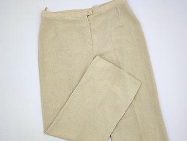 beżowy: Spodnie materiałowe damskie, rozmiar L — 1