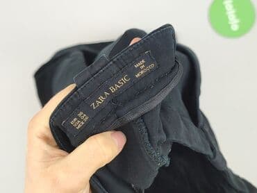 czarne satynowe spodnie zara: Zara, Spodnie materiałowe damskie, rozmiar S — 4