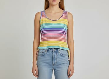 koszulka ze ściągaczem na dole: Top damski, rozmiar M — 5