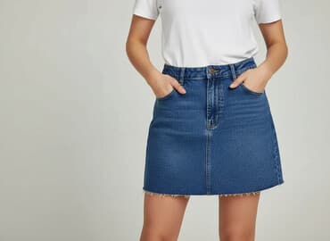 spódniczka dżinsowe z wysokim stanem: Spódnica damska, rozmiar M — 6