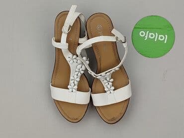 lasocki sandaly biale: Sandały damskie, rozmiar 40 — 2