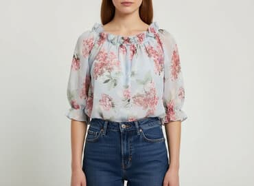 bluzka w kwiaty new yorker: Ikoone&Bianka, Bluzka damska, rozmiar S — 7