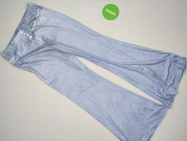 jeansy szerokie nogawki: Spodnie materiałowe damskie, rozmiar L — 2