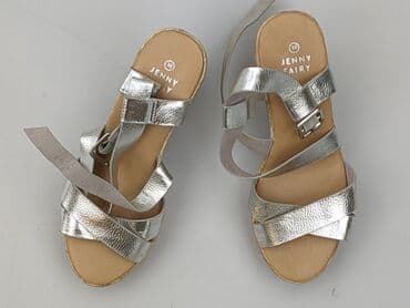 sandały srebrne badura: Sandals for women, size 38 — 1