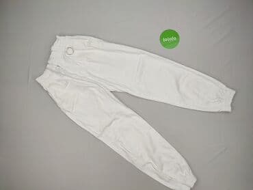 joggery damskie z łańcuszkiem: PULL&BEAR, Material trousers for women, size S — 3