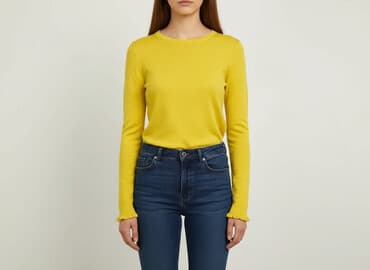 sweter piórkowy na drutach: Bluzka damska, rozmiar S — 5