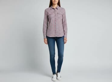 koszula w kratę damska czerwona: Tchibo, Koszula damska, rozmiar S — 1