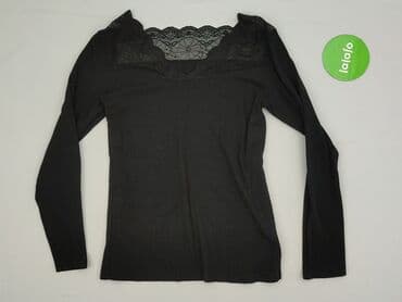 czarne bluzki z szyfonowymi rękawami: IDEAL, Bluzka damska, rozmiar S — 2