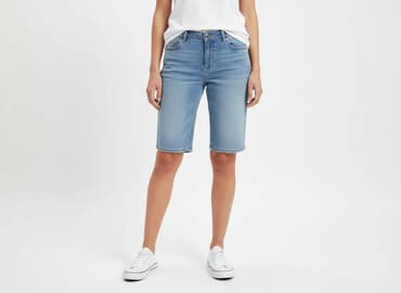 szorty damskie jeansowe przed kolano: F&F, Szorty damskie, rozmiar M — 8