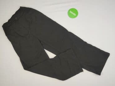 spodnie z wysokim stanem czarne eleganckie: Material trousers for women, size XL — 2