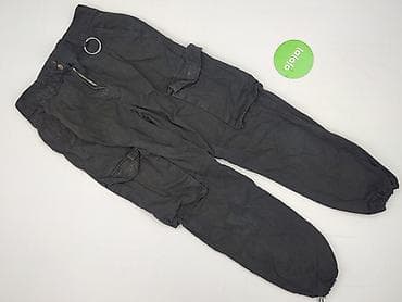czarne cargo pull and bear: Bershka, Spodnie cargo damskie, rozmiar S — 2