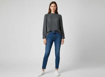 szara bluzka damska: Bluzka damska, rozmiar M — 6