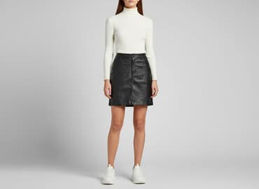 spódnice czarne eko skóra: Amisu, Spódnica damska, rozmiar L — 1