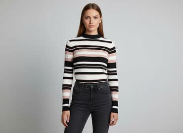 bluzki w paski długi rekaw: Bluzka damska, rozmiar S — 1