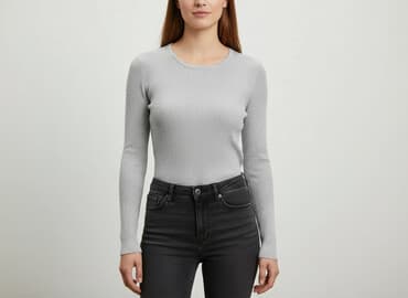 prążkowane legginsy damskie: Sweter damski, rozmiar S — 5