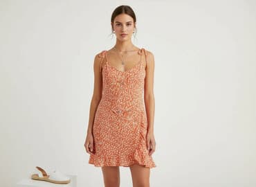 sukienki pomarańczowa na wesele: Sukienka damska, rozmiar S — 5