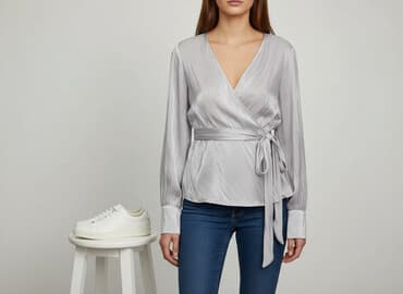 srebrne bluzki wieczorowe: Rut&Circle, Bluzka damska, rozmiar S — 6