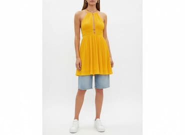 shein zolta sukienka: Sukienka damska, rozmiar S — 6