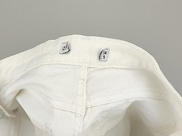 biale materialowe spodnie: Szorty damskie, rozmiar S — 4