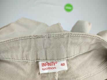 granatowe chinosy damskie: Infinity, Spodnie materiałowe damskie, rozmiar L — 4