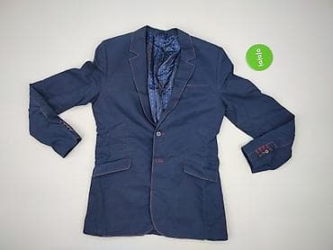 marynarki pull and bear: Męska marynarka granatowa - Krój: jednorzędowa, z 1 guzikiem z przodu — 2