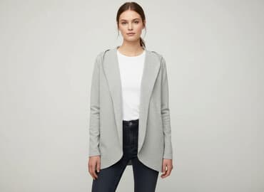 legginsy z kaszmirem: AWSARRE, Kardigan damski, rozmiar S — 7