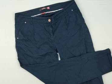 granatowe chinosy damskie: Reserved, Spodnie materiałowe damskie, rozmiar M — 1