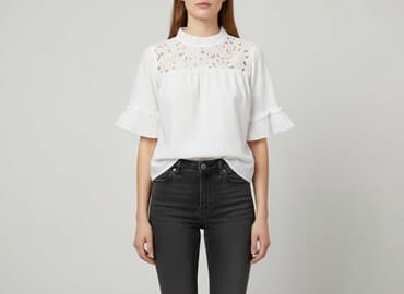 biała bluzka do stroju krakowskiego: SZACHOWNICA, Bluzka damska, rozmiar S — 7