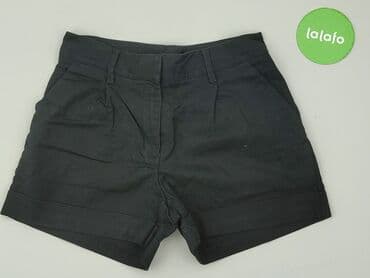 krótkie spodenki z wysokim stanem czarne: H&M, Szorty damskie, rozmiar S — 2