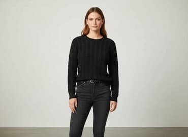 sweter piórkowy na drutach: Sweter damski, rozmiar S — 6