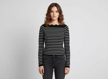 koszulka w paski damska: Bluzka damska, rozmiar M — 8