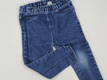 legginsy z wysokim stanem nieprześwitujące: Spodnie jeansowe, H&M, 2-3 lat, 98, stan - Bardzo dobry — 1