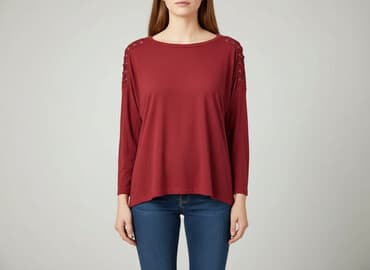 czerwony stanik pod białą bluzkę: Bluzka damska, rozmiar M — 6