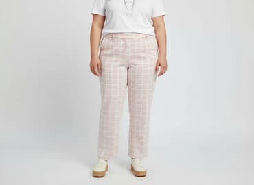 spodnie od piżamy w kratę damskie: F&F, Spodnie materiałowe damskie, rozmiar 5XL — 7