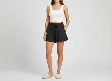 hm krótkie spodenki czarne: H&M Conscious, Szorty damskie, rozmiar S — 7