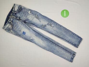 dżinsy z dziurami z wysokim stanem: Jeansy damskie, rozmiar S — 2