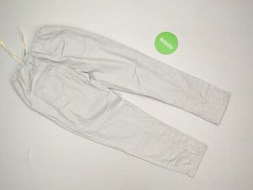 szare szerokie jeansy: Spodnie materiałowe damskie, rozmiar S — 3