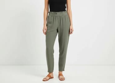 zara spodnie paperbag: Zara, Material trousers for women, size S — 1