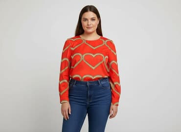 bluzy walentynkowe: Shein Curve, Women's blouse, size 2XL — 1