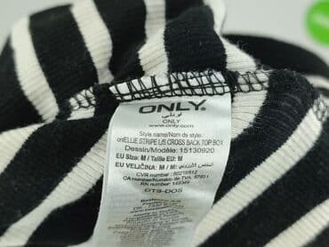 bluza w czarno biale paski: ONLY, T-shirt damski, rozmiar M — 4