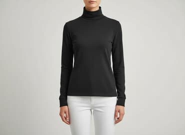 czarne bluzki dopasowana: Golf damski, rozmiar S — 5