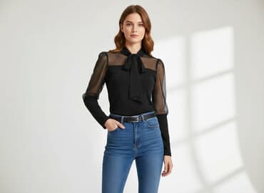 eleganckie bluzki czarne: Bluzka damska, rozmiar S — 6