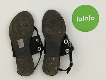 czarne sandały na obcasie allegro: Sinsay, Sandały damskie, 36 — 3