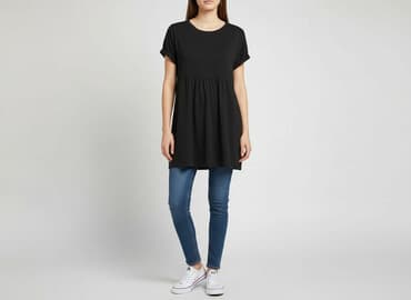 czarne luźne sukienki: Diverse, Tunika damska, rozmiar M — 6