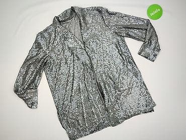 sweter w chmurki: Narzutka damska, rozmiar One size — 2