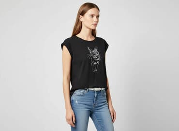 reserved koszulka w koty: T-shirt damski, rozmiar XS — 1