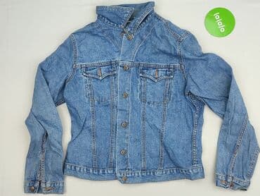 różowa marynarka h m: Denim, Kurtka jeansowa damska, M — 2