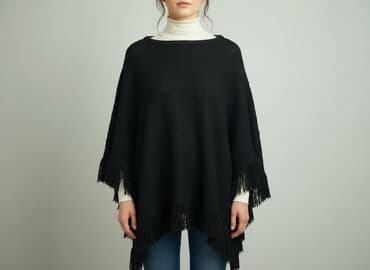 kamizelka z frędzlami kowbojska: Ponczo damskie, rozmiar One size — 1