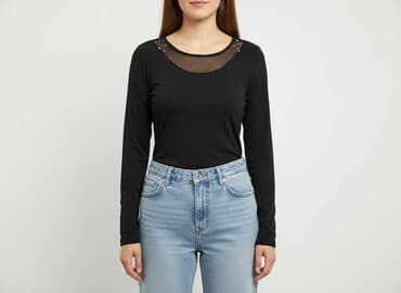 czarne bluzki siateczka: Bluzka damska, rozmiar S — 5