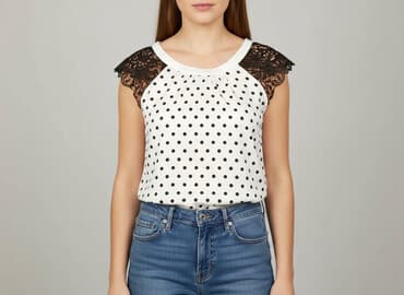 czarne bluzki w biale grochy: Orsay, Bluzka damska, rozmiar S — 6